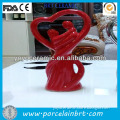 red couple love ceramic coral color wedding decorations